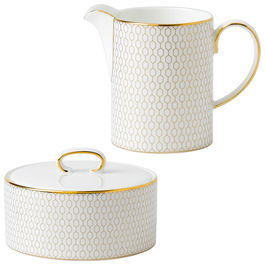 Wedgwood Set Azucarero y Lechera Arris-Gio Gold Bone China/New Bone China